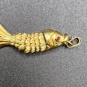 Monet Gold Fish Pendant Necklace